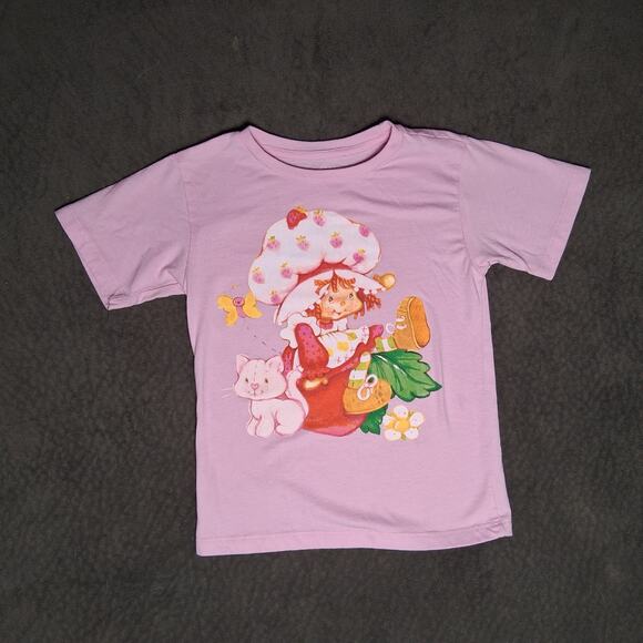 Strawberry Shortcake & Custard Light Pink Girls Shirt Size XS - Picture 1 of 5